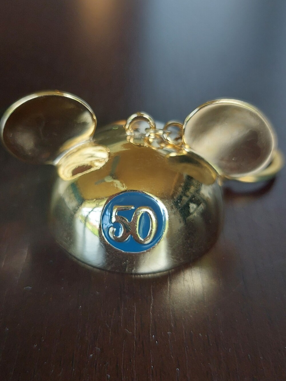 Authentic Golden Mickey Mouse Ears 50th Anniversary Walt DisneyWorld Keychain